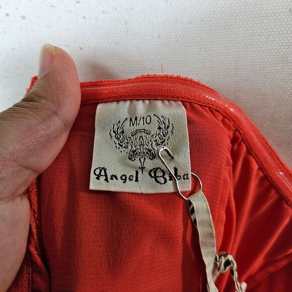 NWT Angel Biba Strapless Dress. Tangerine Orange. Med - Picture 10 of 15